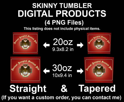 Mason Scottish Rite Skinny Tumbler Wrap Png Straight & Tapered Tumbler File Digital