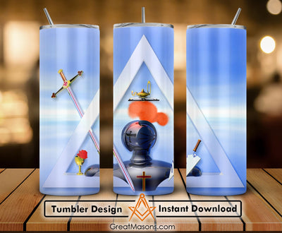 Mason Knight Templar Great Masons Skinny Tumbler Wrap Png Straight & Tapered Tumbler File Digital