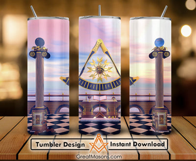 Mason Past Master Great Masons Skinny Tumbler Wrap Png Straight & Tapered Tumbler File Digital