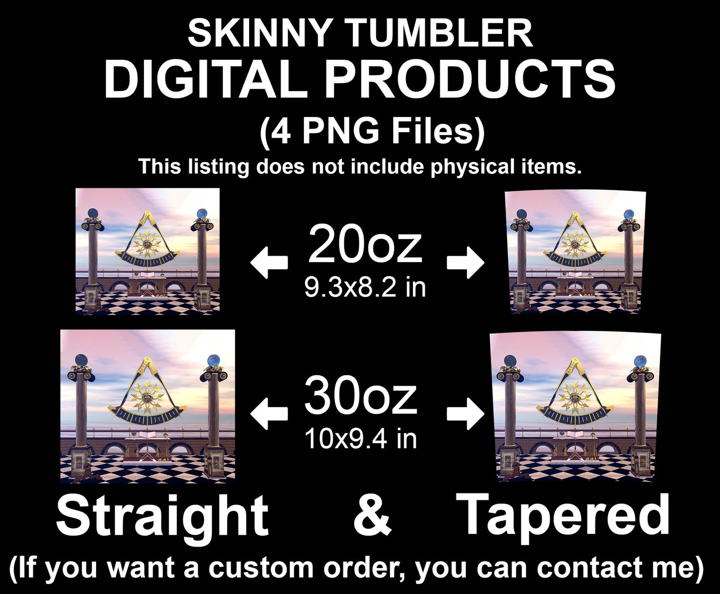 Mason Past Master Great Masons Skinny Tumbler Wrap Png Straight & Tapered Tumbler File Digital