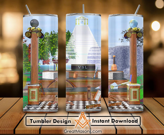 Mason Degrees and Tools Skinny Tumbler Wrap Png Straight & Tapered Tumbler File Digital