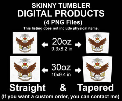 33rd Degree Scottish Rite Wings Up Masons Skinny Tumbler Wrap Png Straight & Tapered Tumbler File Digital