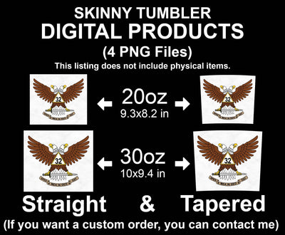 32nd Degree Scottish Rite Wings Up Masons Skinny Tumbler Wrap Png Straight & Tapered Tumbler File Digital