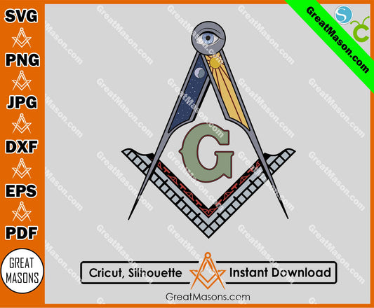 Masonic Square and Compasses All Seeing Eyes From Darkness To Light SVG, Png, Eps, Dxf, Jpg, Pdf File