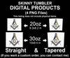 Masonic Square And Compasses From Darkness To Light Skinny Tumbler Wrap Png Straight & Tapered Tumbler File Digital