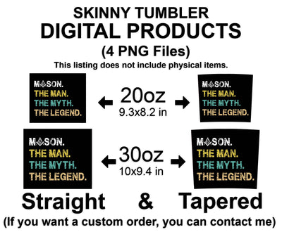 Mason The Man The Myth The Legend Freemason Skinny Tumbler Wrap Png Straight & Tapered Tumbler File Digital