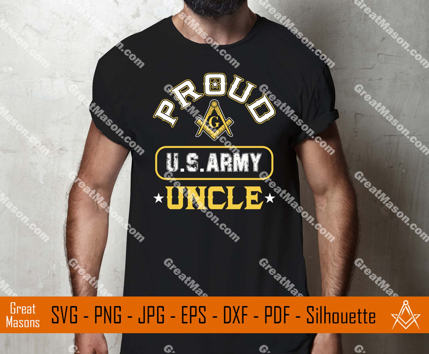 Proud US Army Brother, Dad, Uncle, Grandpa Symbol Masonic SVG, Png, Eps, Dxf, Jpg, Pdf File