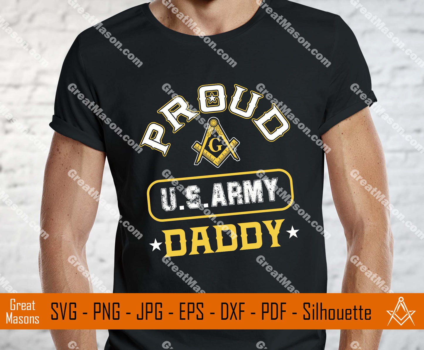 Proud US Army Brother, Dad, Uncle, Grandpa Symbol Masonic SVG, Png, Eps, Dxf, Jpg, Pdf File