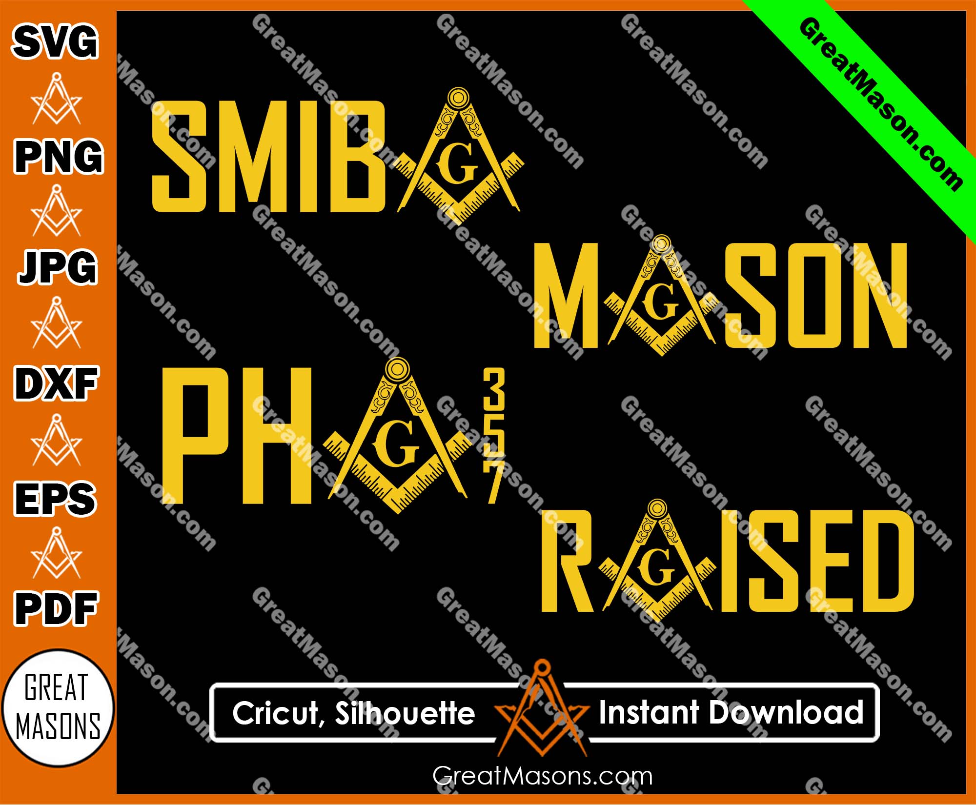 Mason PHA 357 Raise SMIB So Mote It Be Symbols Freemason SVG, Png, Eps ...