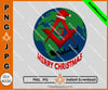 Masonic Merry Christmas Earth Worldwide  PNG, JPG FIle