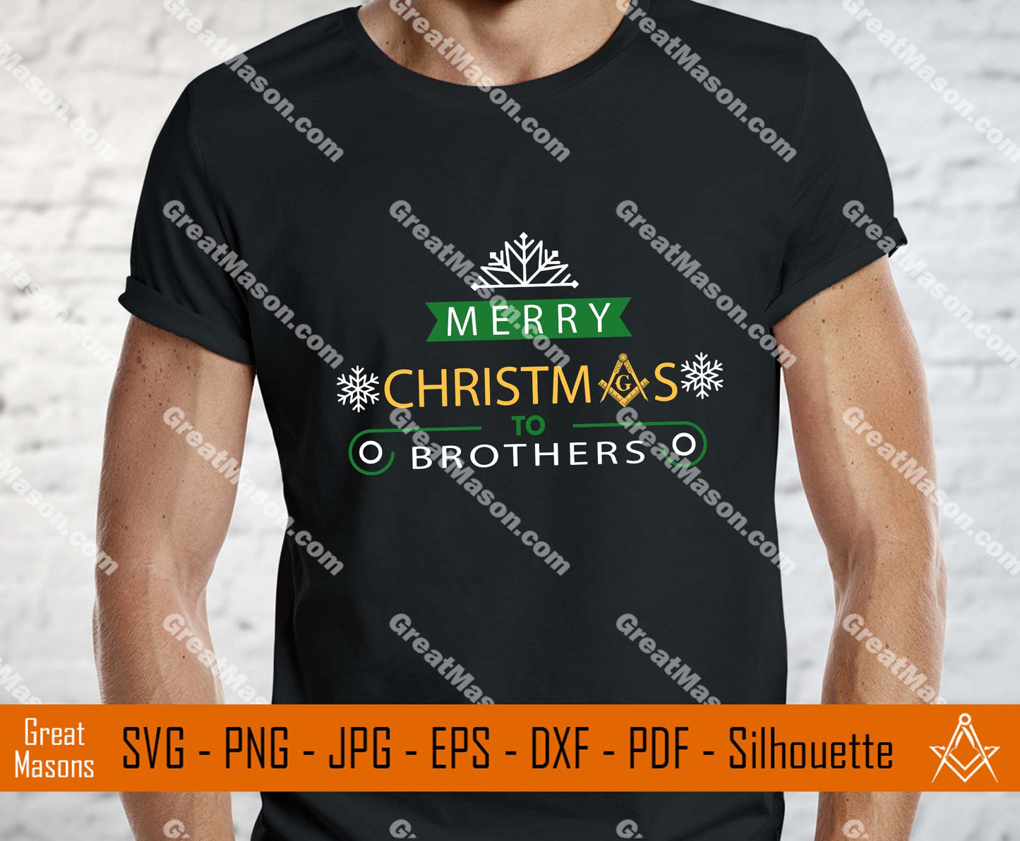 Merry Christmas Brothers Freemason SVG, Png, Eps, Dxf, Jpg, Pdf File