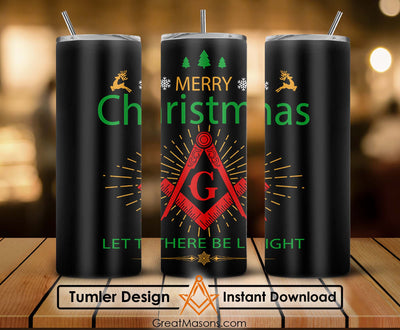 Merry Christmas Let There Be Light Skinny Tumbler Wrap Png File