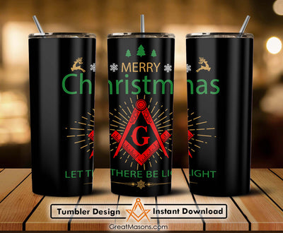 Merry Christmas Let There Be Light Skinny Tumbler Wrap Png File