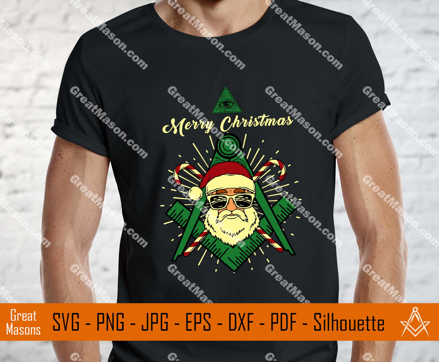 Santa Claus Merry Christmas Masonic SVG, Png, Eps, Dxf, Jpg, Pdf File