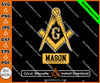 Mason Square & Compasses G Symbol Masonic Design SVG, Png, Eps, Dxf, Jpg, Pdf File