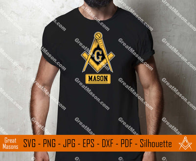 Mason Square & Compasses G Symbol Masonic Design SVG, Png, Eps, Dxf, Jpg, Pdf File