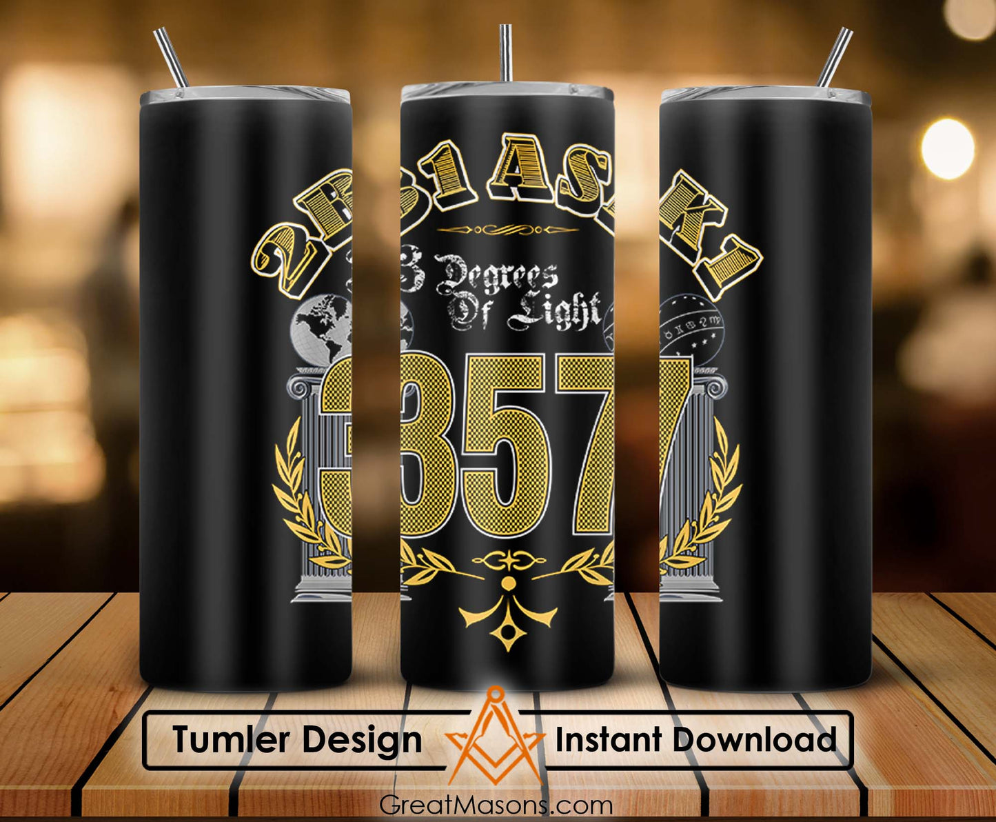 Mason 2B1ASK1 3 Degrees of Light Skinny Tumbler Wrap Png Straight & Tapered Tumbler File Digital
