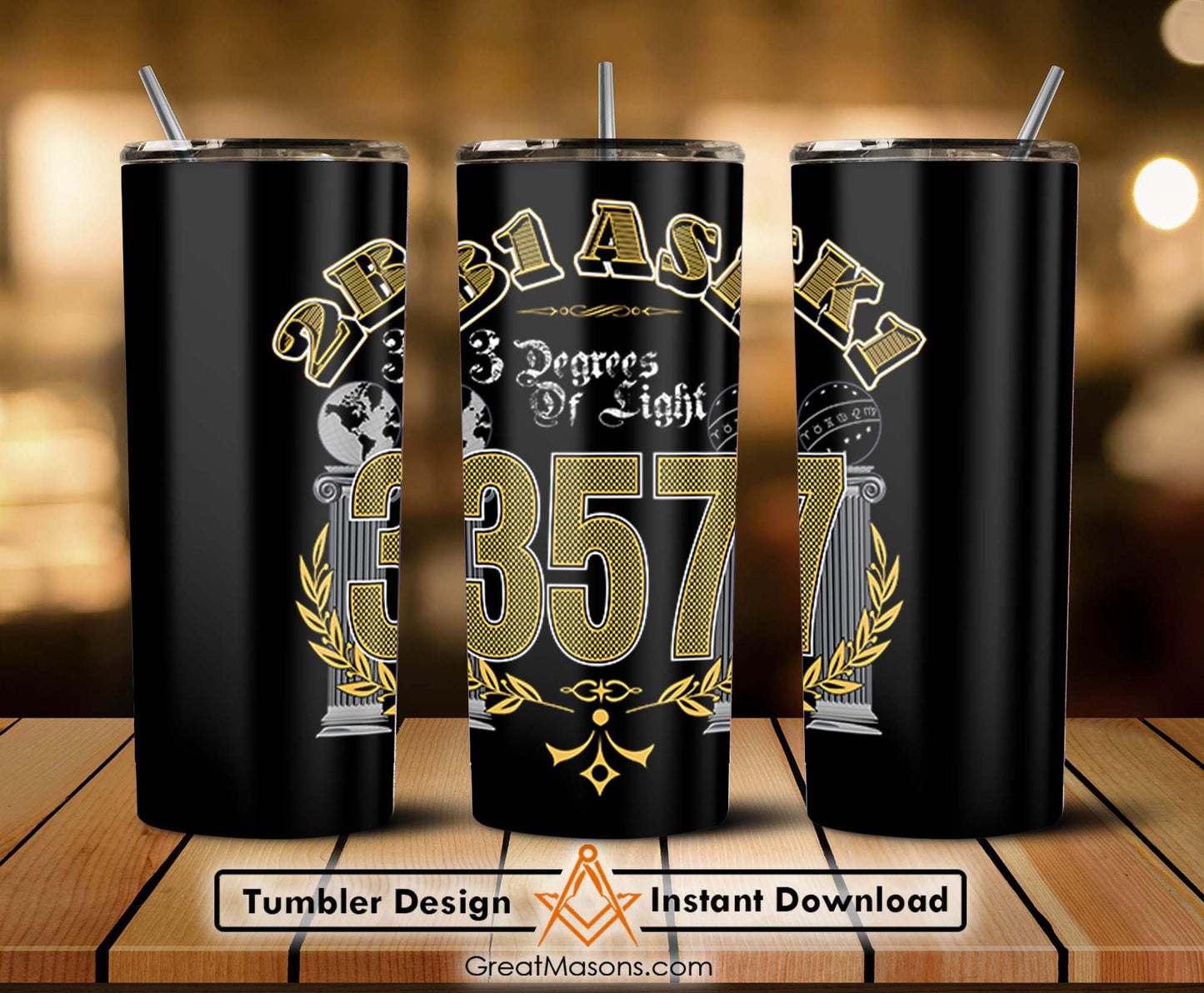 Mason 2B1ASK1 3 Degrees of Light Skinny Tumbler Wrap Png Straight & Tapered Tumbler File Digital