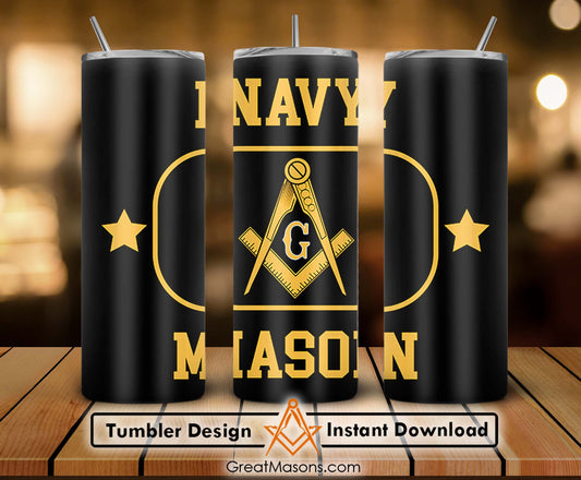 US Navy Mason Masonic United States Freemasons Skinny Tumbler Wrap Png Straight & Tapered Tumbler File Digital