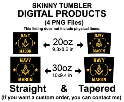 US Navy Mason Masonic United States Freemasons Skinny Tumbler Wrap Png Straight & Tapered Tumbler File Digital