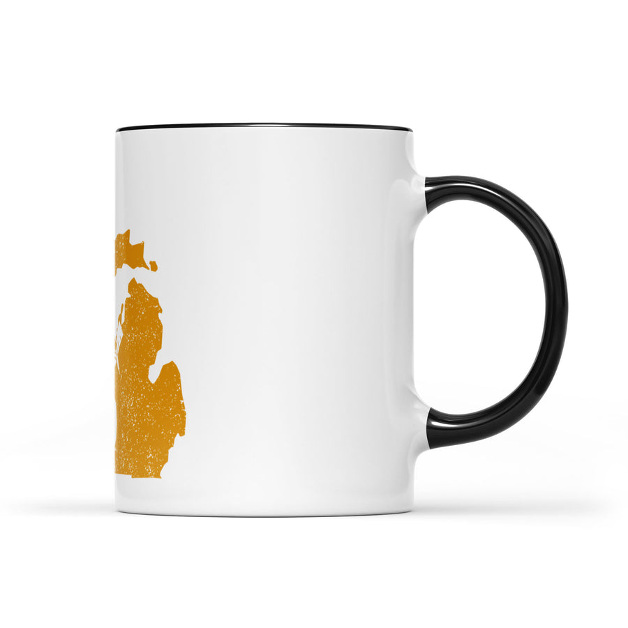 Michigan square & compass freemason symbol state map - Accent Mug