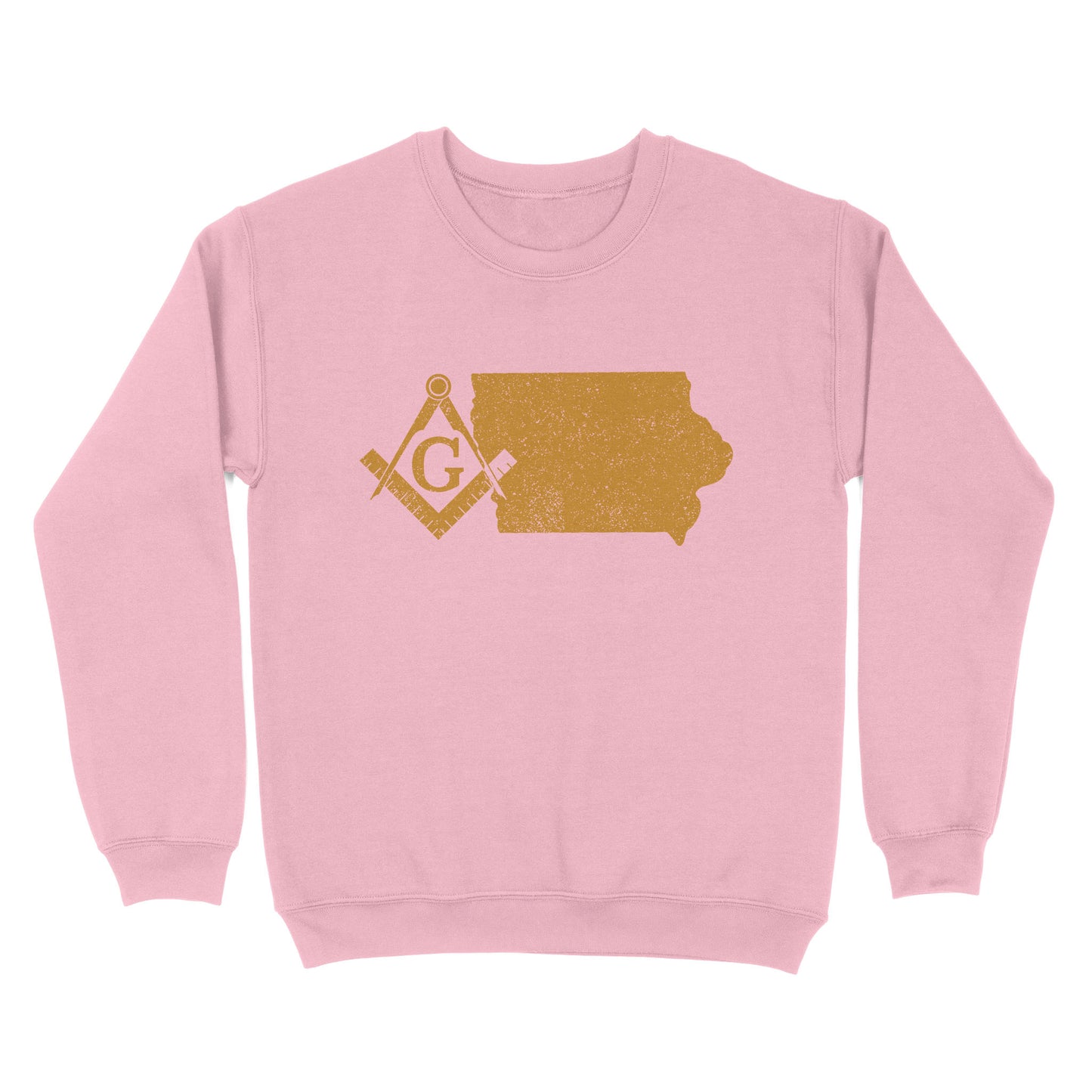 Iowa Freemason State Map Square & Compass Symbol - Sweatshirt