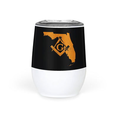 Florida Square & Compass Freemason symbol state map - Wine Tumbler