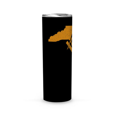 North Carolina Square & Compass Freemason symbol state map -Skinny Tumbler