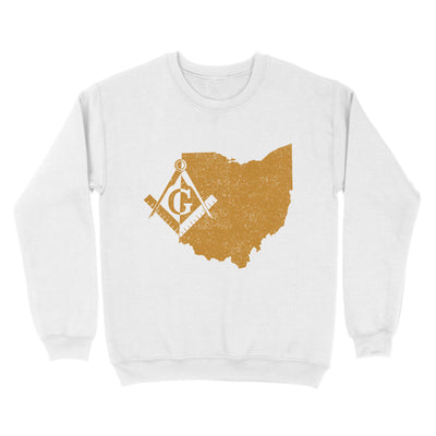 Ohio Freemason State Map Square & Compass Symbol - Sweatshirt