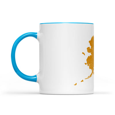 Alaska square & compass freemason symbol state map - Accent Mug