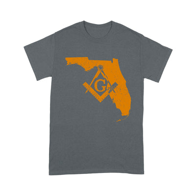 Florida Freemason State Map Square & Compass Symbol - T Shirt