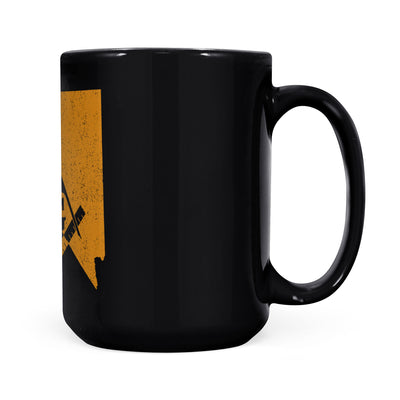 Nevada square & compass freemason symbol state map - Black Mug