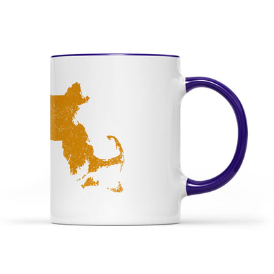 Massachusetts square & compass freemason symbol state map - Accent Mug