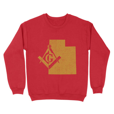 Utah Freemason State Map Square & Compass Symbol - Sweatshirt