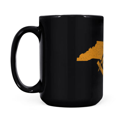 North Carolina square & compass freemason symbol state map - Black Mug