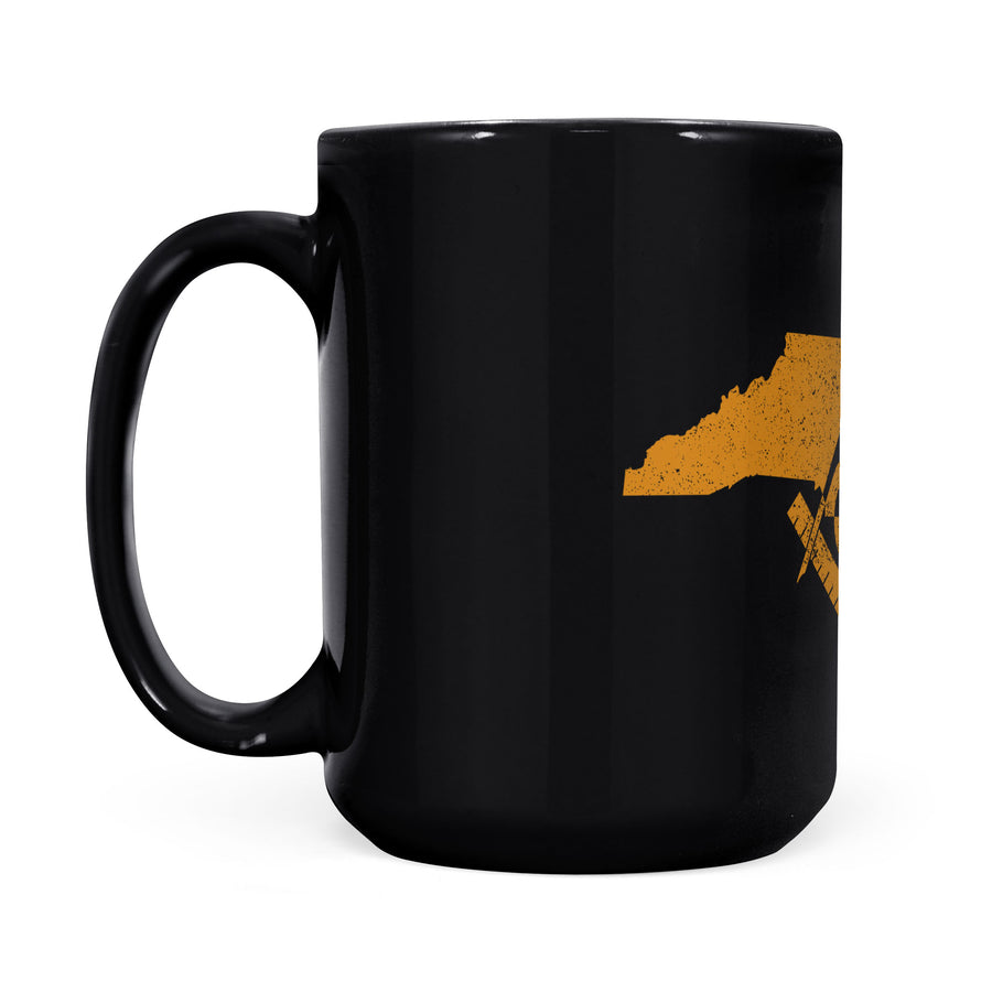 North Carolina square & compass freemason symbol state map - Black Mug