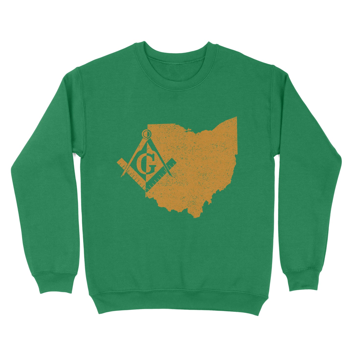 Ohio Freemason State Map Square & Compass Symbol - Sweatshirt