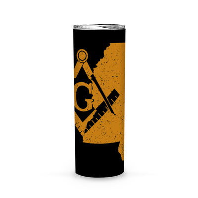 Mississippi Square & Compass Freemason symbol state map -Skinny Tumbler