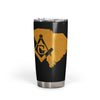 South Carolina Square & Compass Freemason symbol state map - 20oz Fat Tumbler