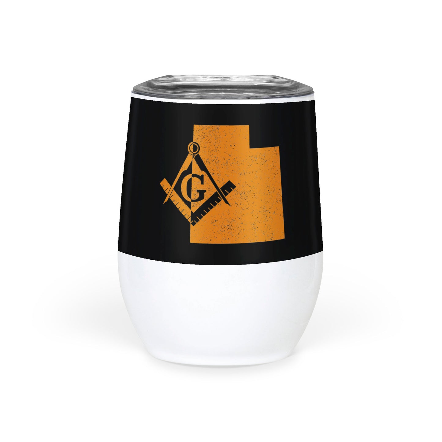 Utah Square & Compass Freemason symbol state map - Wine Tumbler