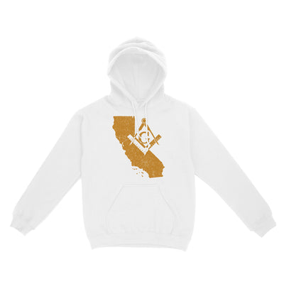 California Freemason State Map Square & Compass Symbol - Hoodie