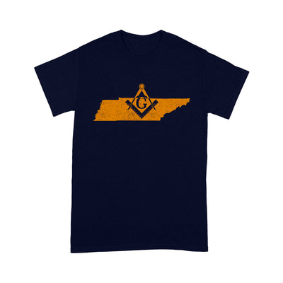 Tennessee Freemason State Map Square & Compass Symbol - T Shirt