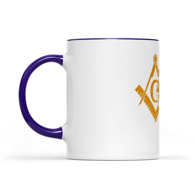 Illinois square & compass freemason symbol state map - Accent Mug