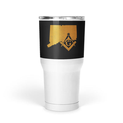 Connecticut Square & Compass Freemason symbol state map - Large Tumbler