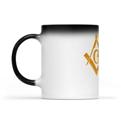 Illinois square & compass freemason symbol state map - Color Changing Mug