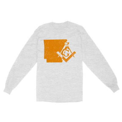 Arkansas Freemason State Map Square & Compass Symbol - Long Sleeve