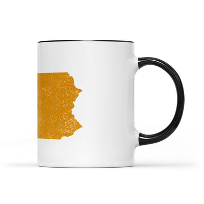 Pennsylvania square & compass freemason symbol state map - Accent Mug