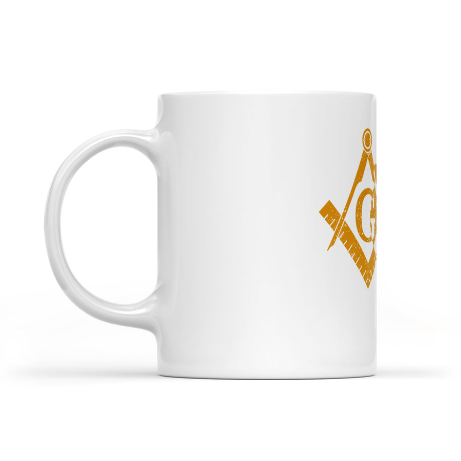 Illinois square & compass freemason symbol state map - White Mug