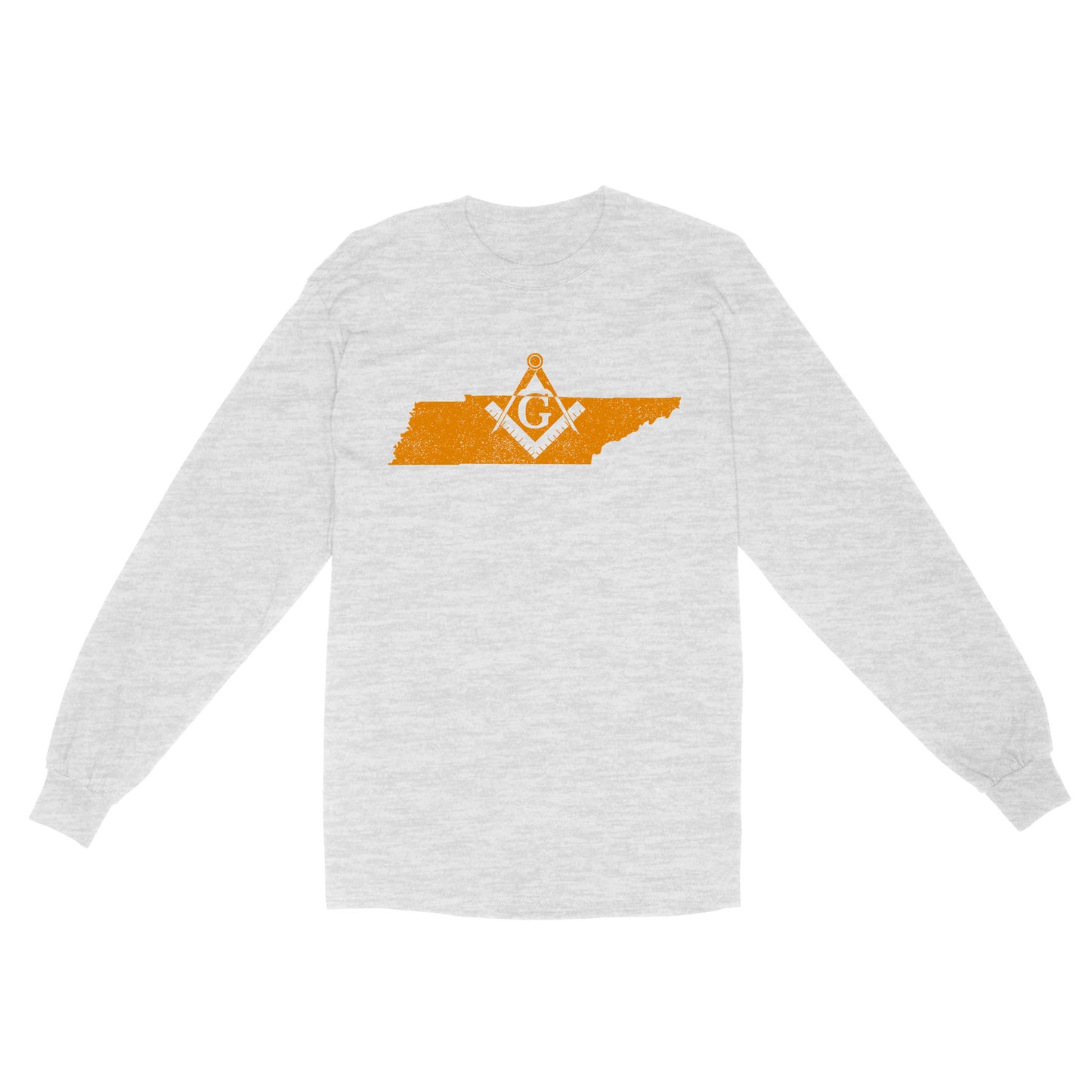 Tennessee Freemason State Map Square & Compass Symbol - Long Sleeve