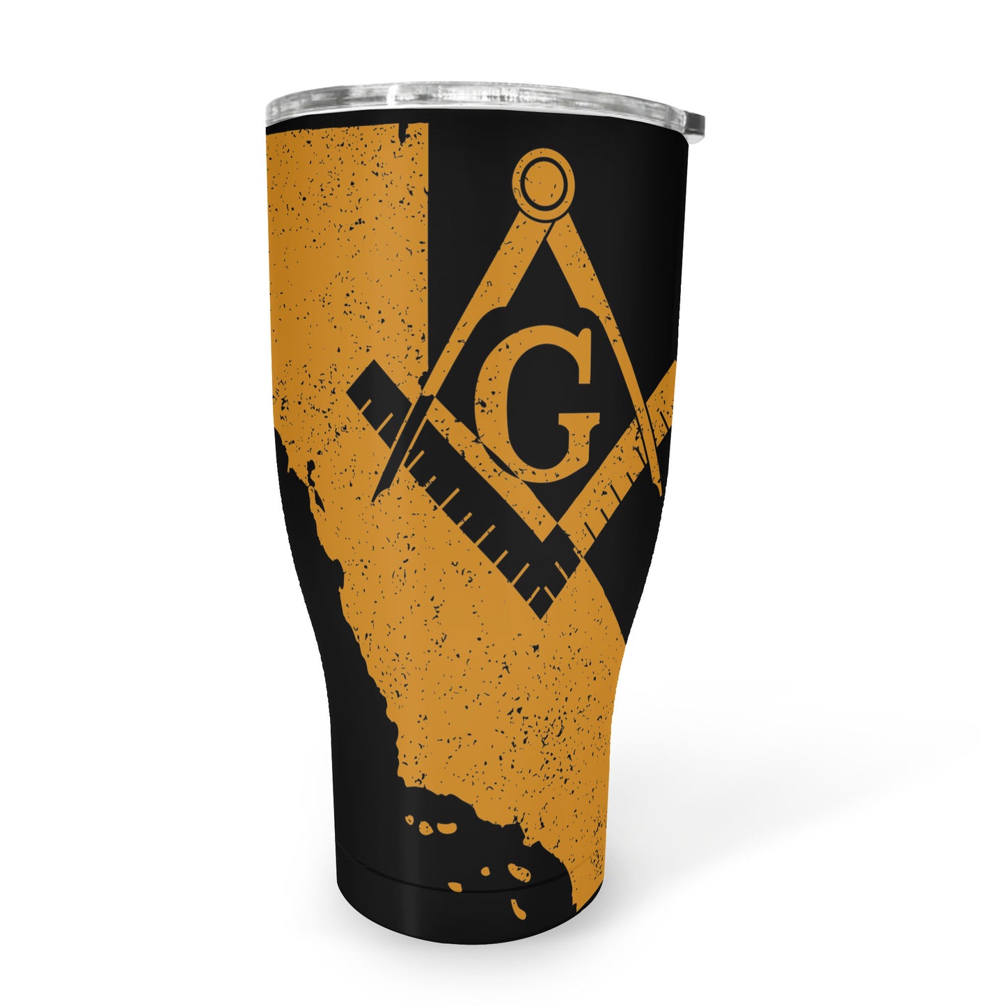 California Square & Compass Freemason symbol state map - 30oz Fat Tumbler